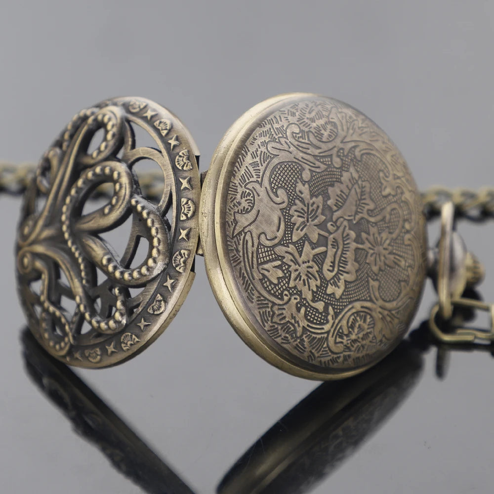 Montre de Poche Nautique Vintage avec Design Octopus