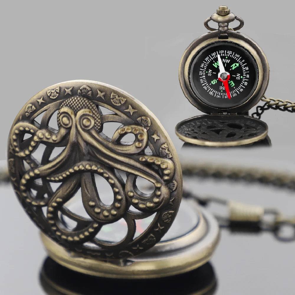 Montre de Poche Nautique Vintage avec Design Octopus